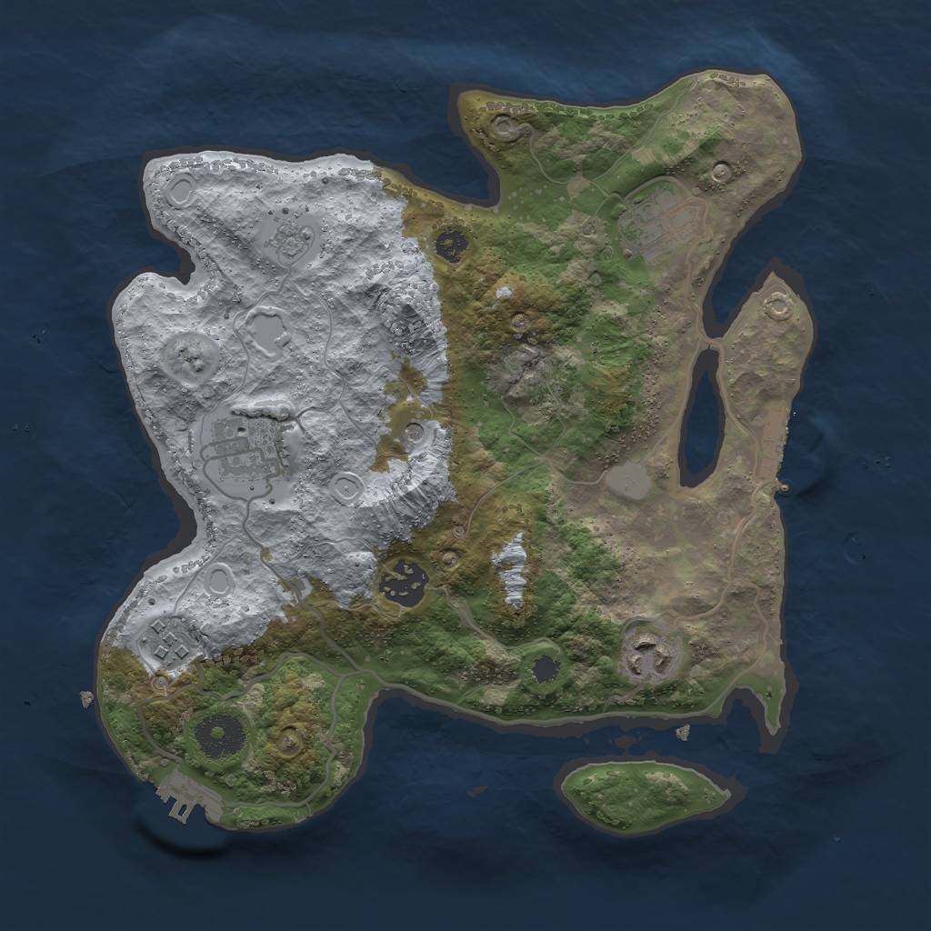 Rust Map: Procedural Map, Size: 3000, Seed: 21883, 14 Monuments