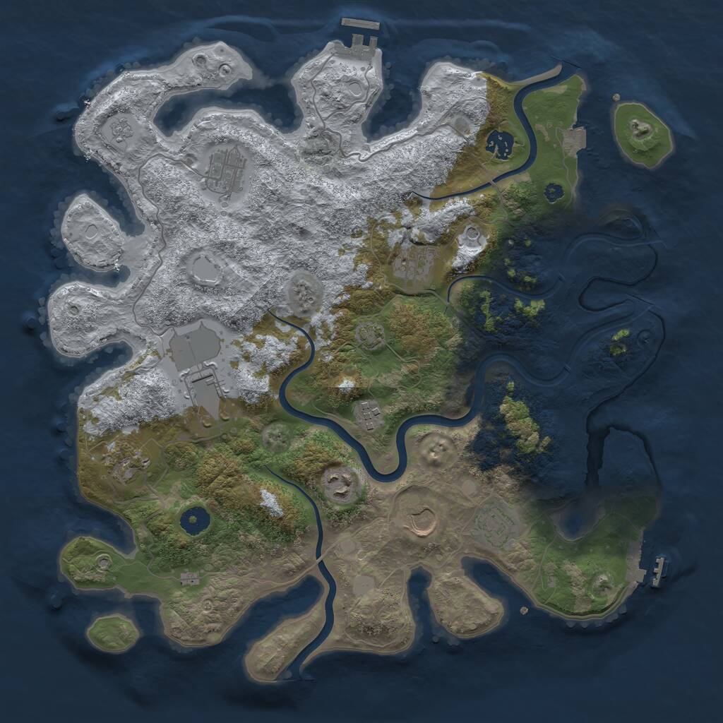 Rust Map: Procedural Map, Size: 3850, Seed: 700276519, 15 Monuments