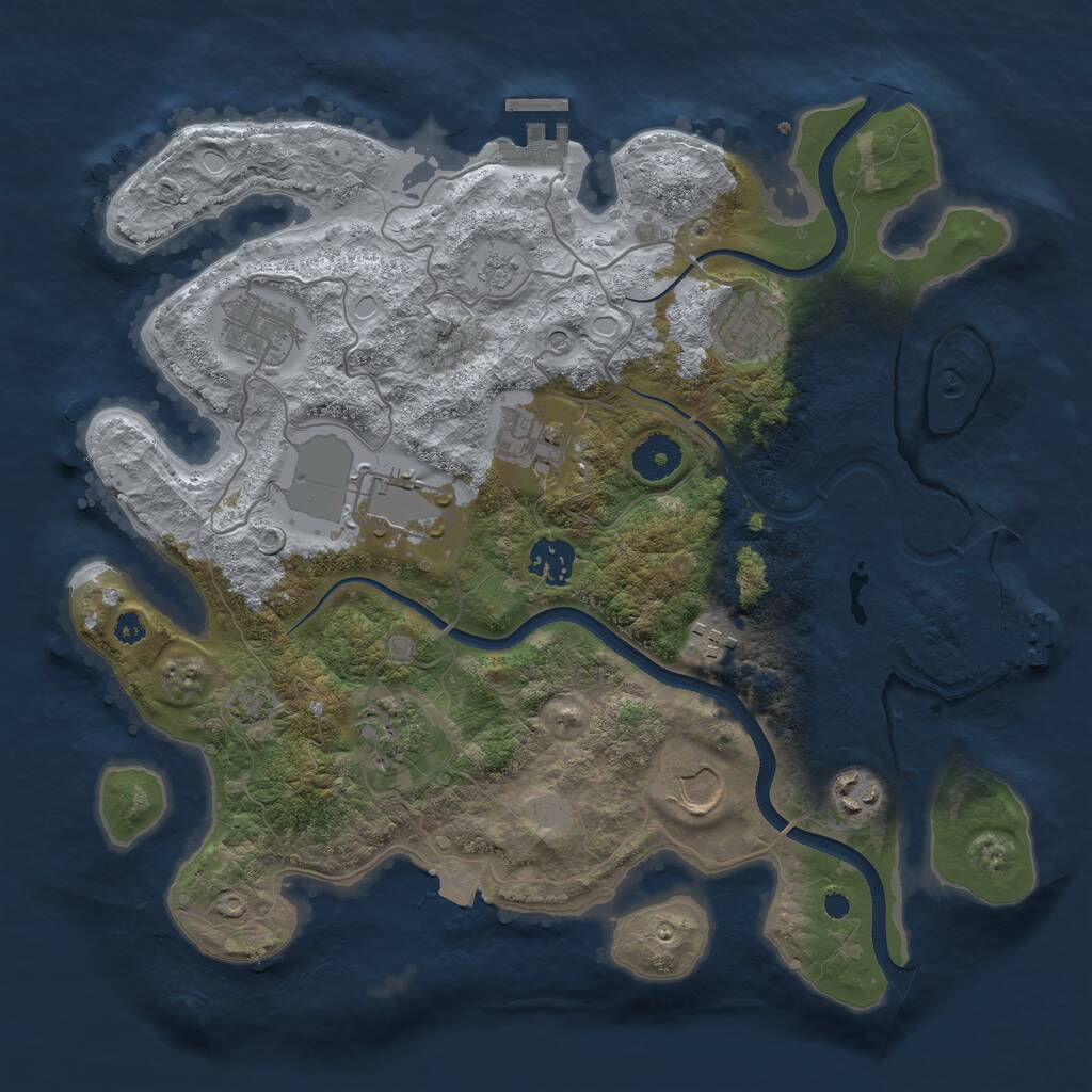 Rust Map: Procedural Map, Size: 3500, Seed: 52397, 15 Monuments