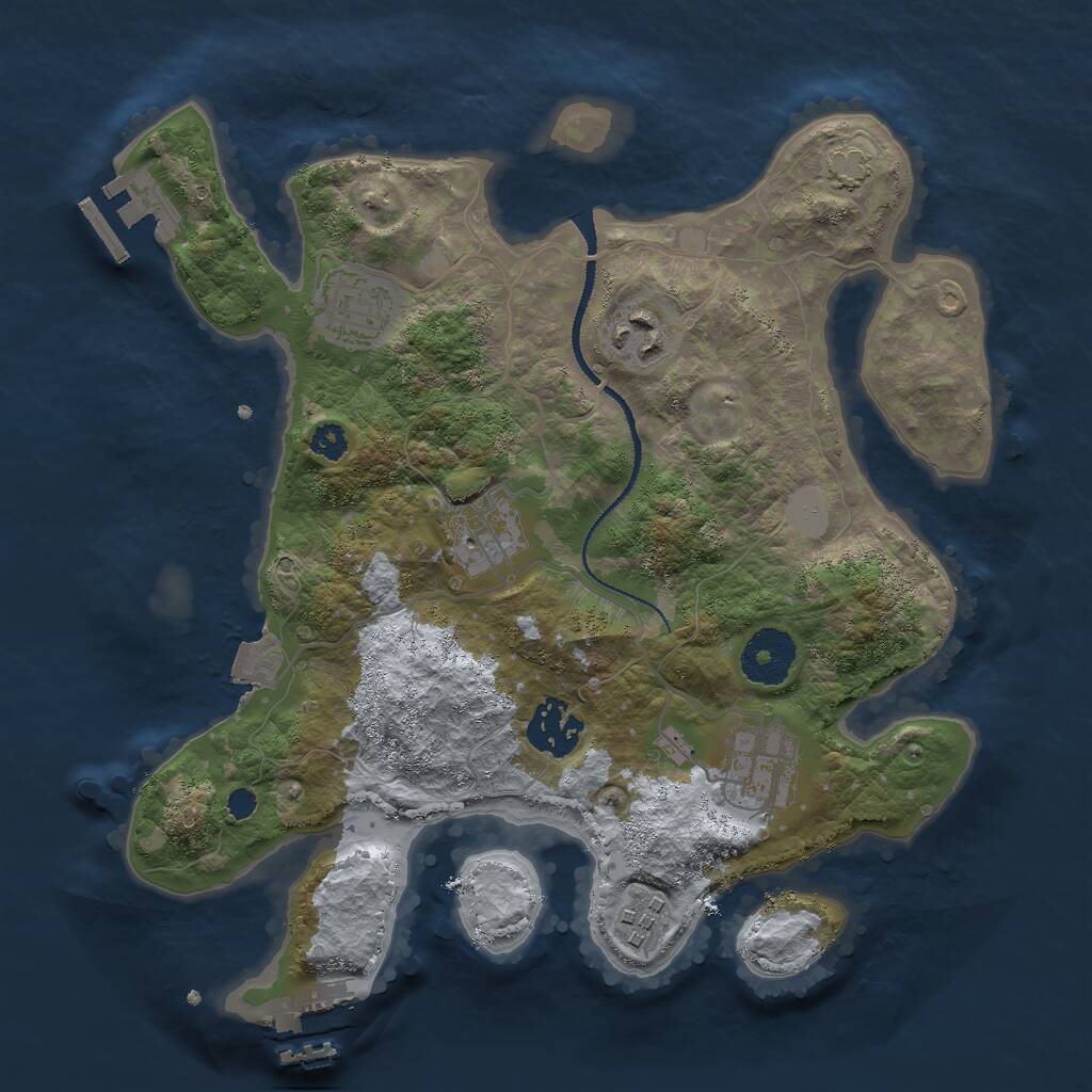 Rust Map: Procedural Map, Size: 3000, Seed: 32114, 10 Monuments