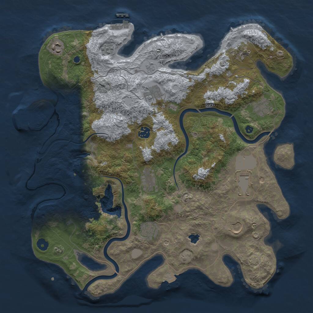 Rust Map: Procedural Map, Size: 4000, Seed: 1958334251, 16 Monuments
