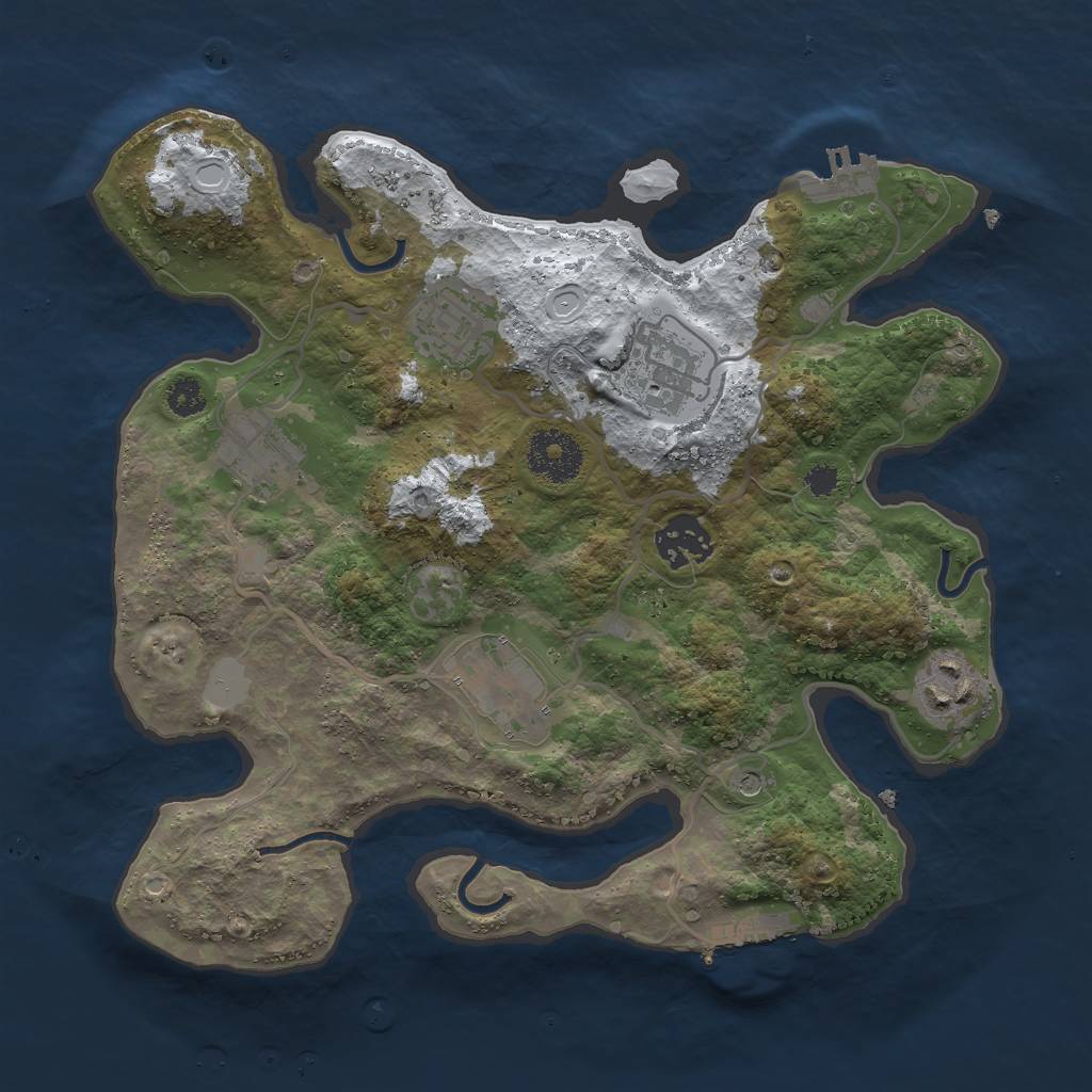 Rust Map: Procedural Map, Size: 3000, Seed: 26966, 14 Monuments