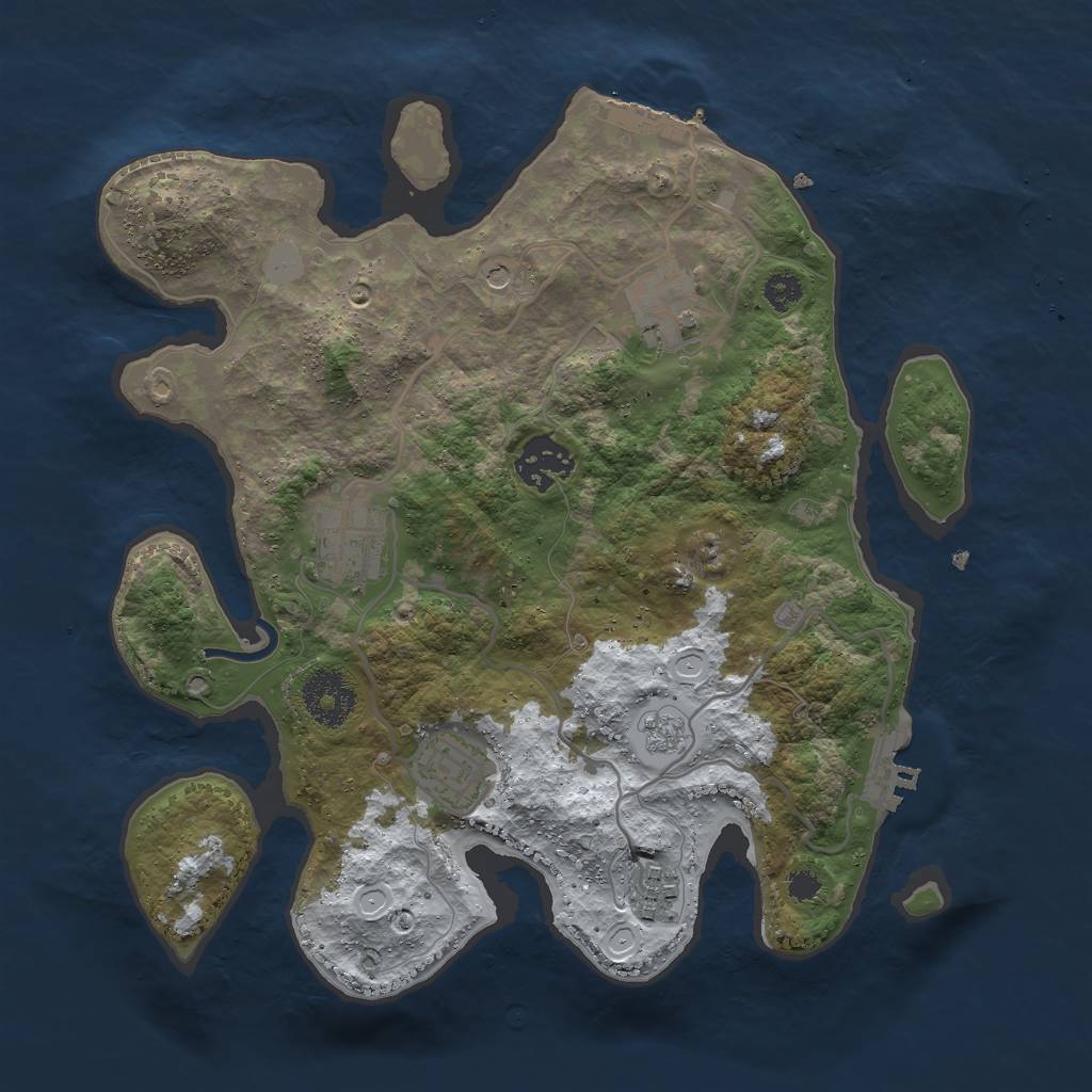 Rust Map: Procedural Map, Size: 3000, Seed: 21963, 14 Monuments