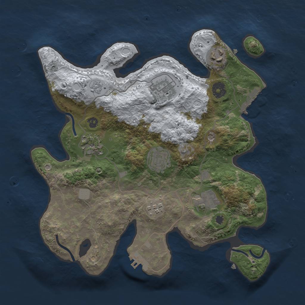 Rust Map: Procedural Map, Size: 3000, Seed: 252798125, 15 Monuments