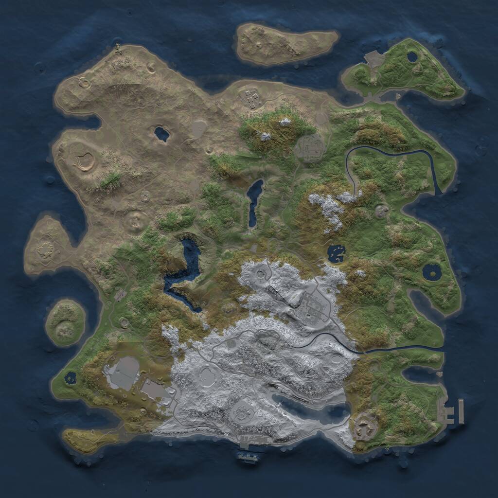Rust Map: Procedural Map, Size: 4000, Seed: 817289, 13 Monuments