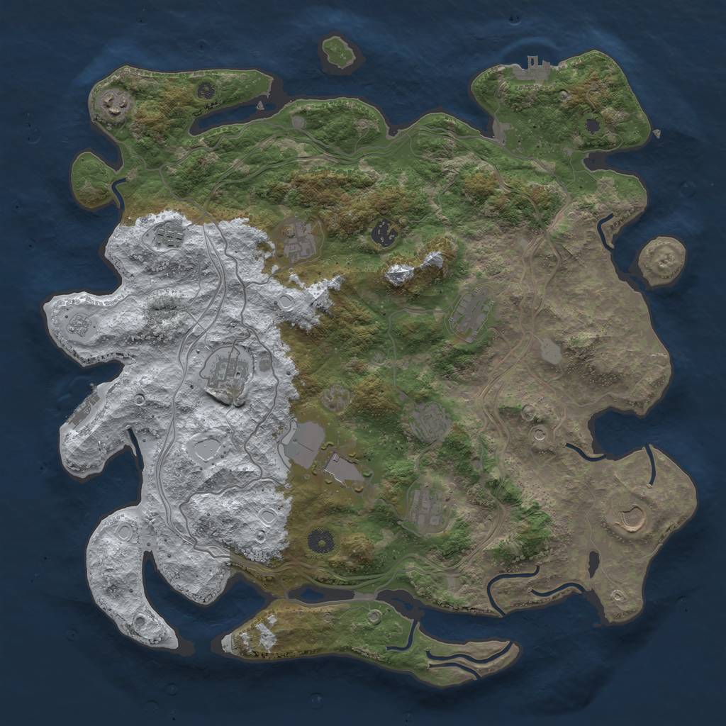 Rust Map: Procedural Map, Size: 4250, Seed: 7191991, 19 Monuments