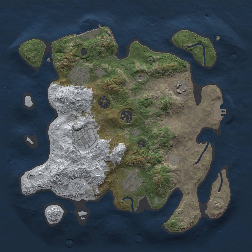 Rust Map: Procedural Map, Size: 3000, Seed: 71656, 14 Monuments
