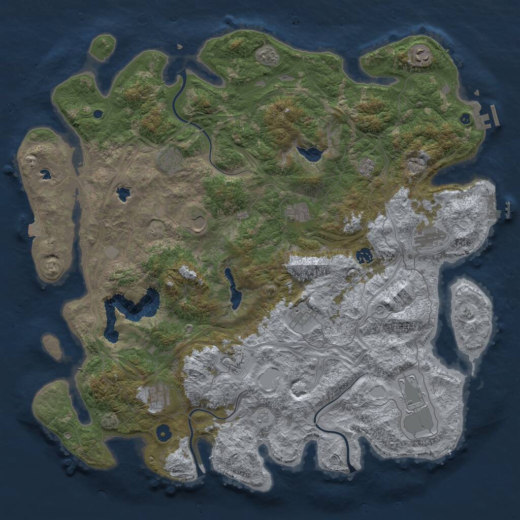 Rust Map: Procedural Map, Size: 4800, Seed: 179553686, 17 Monuments