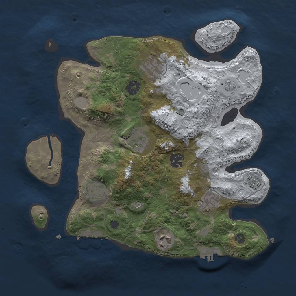 Rust Map: Procedural Map, Size: 3000, Seed: 561811786, 16 Monuments