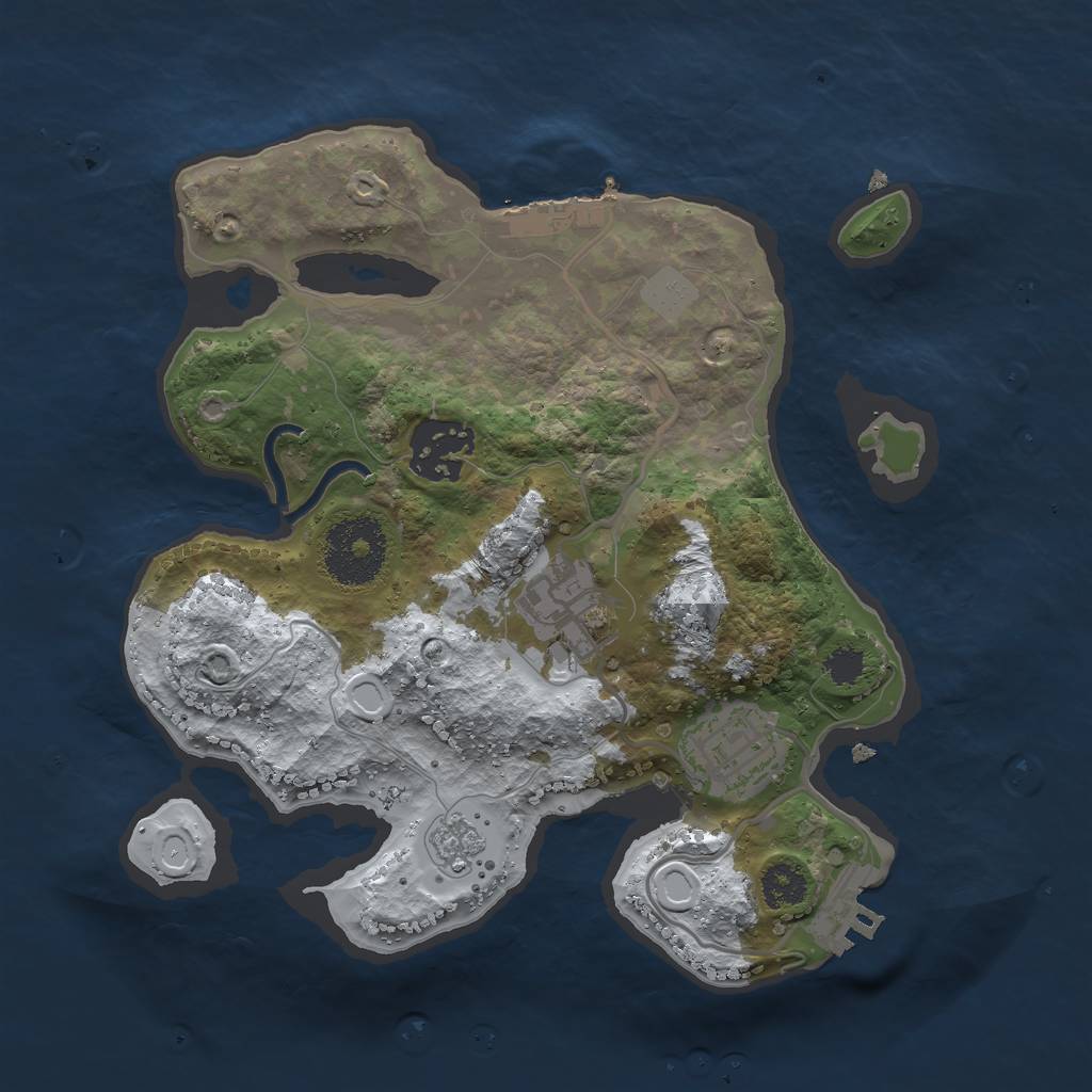 Rust Map: Procedural Map, Size: 2500, Seed: 1892351814, 11 Monuments