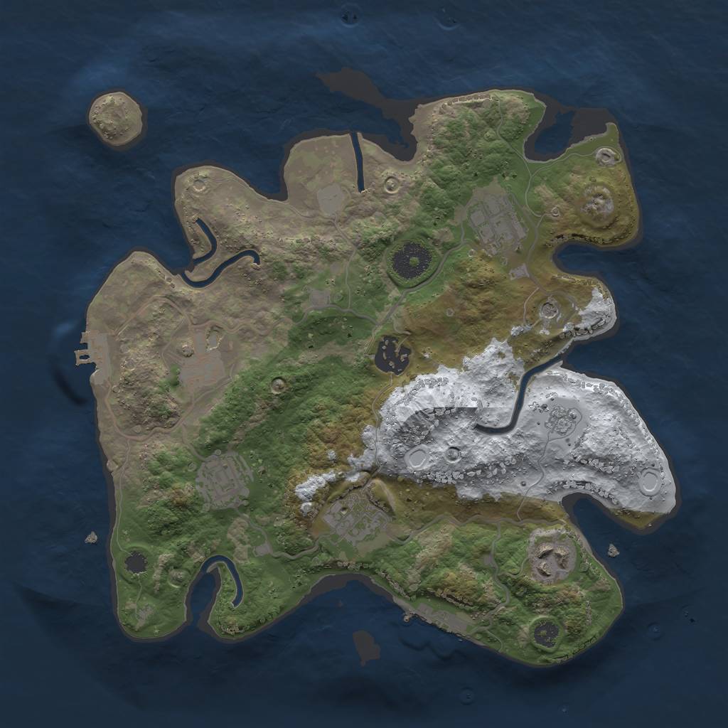 Rust Map: Procedural Map, Size: 3000, Seed: 2073963433, 15 Monuments
