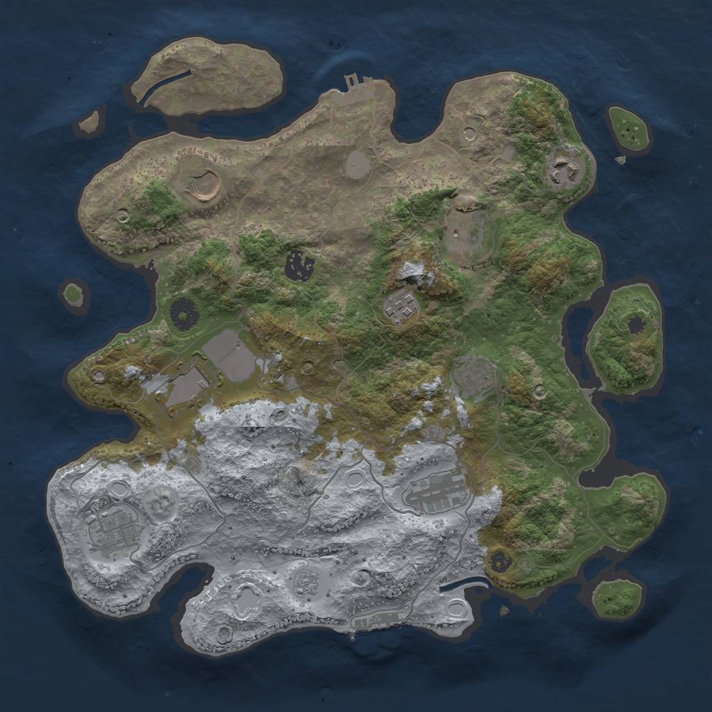 Rust Map: Procedural Map, Size: 3500, Seed: 20220707, 18 Monuments