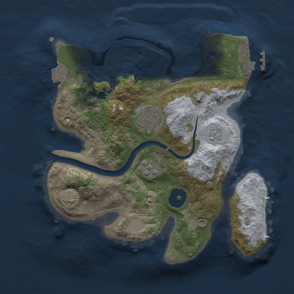 Rust Map: Procedural Map, Size: 2400, Seed: 420, 6 Monuments