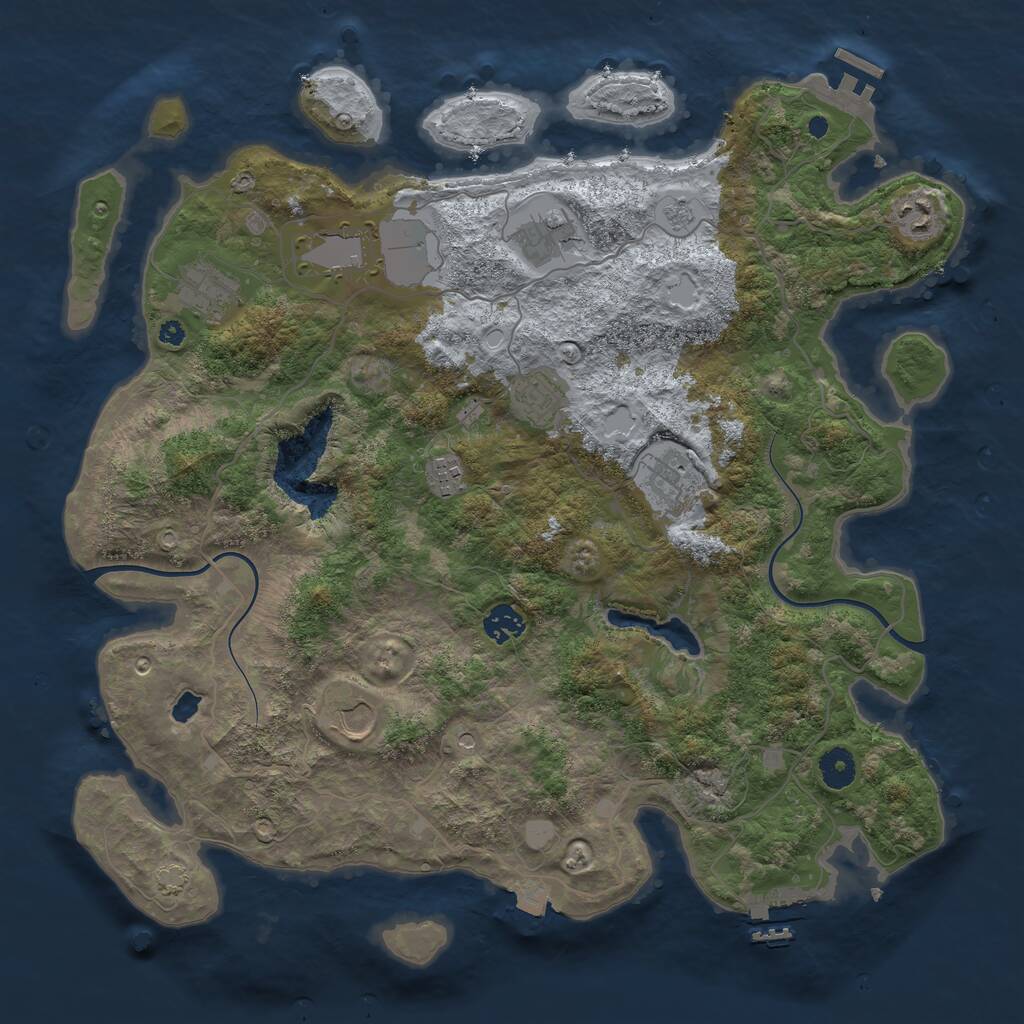 Rust Map: Procedural Map, Size: 4000, Seed: 1067924910, 15 Monuments