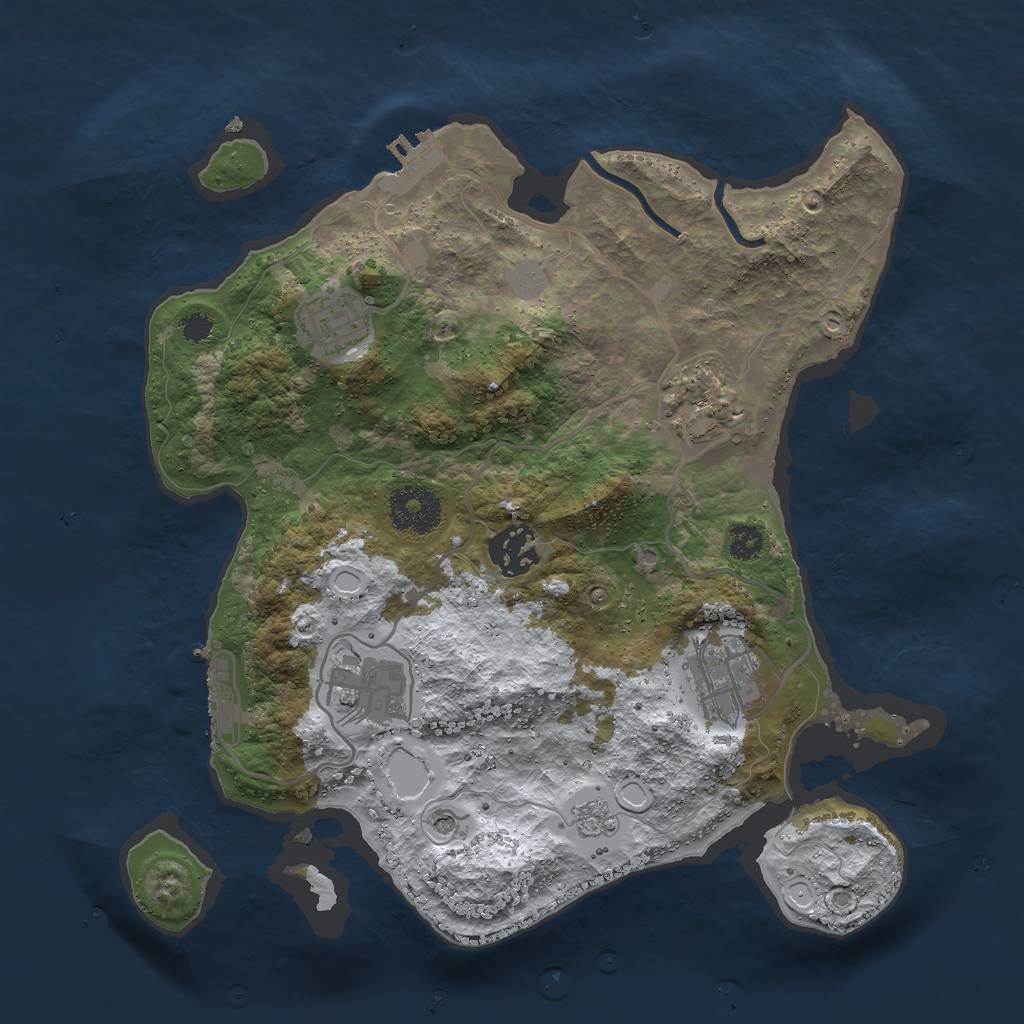 Rust Map: Procedural Map, Size: 3000, Seed: 5291, 14 Monuments