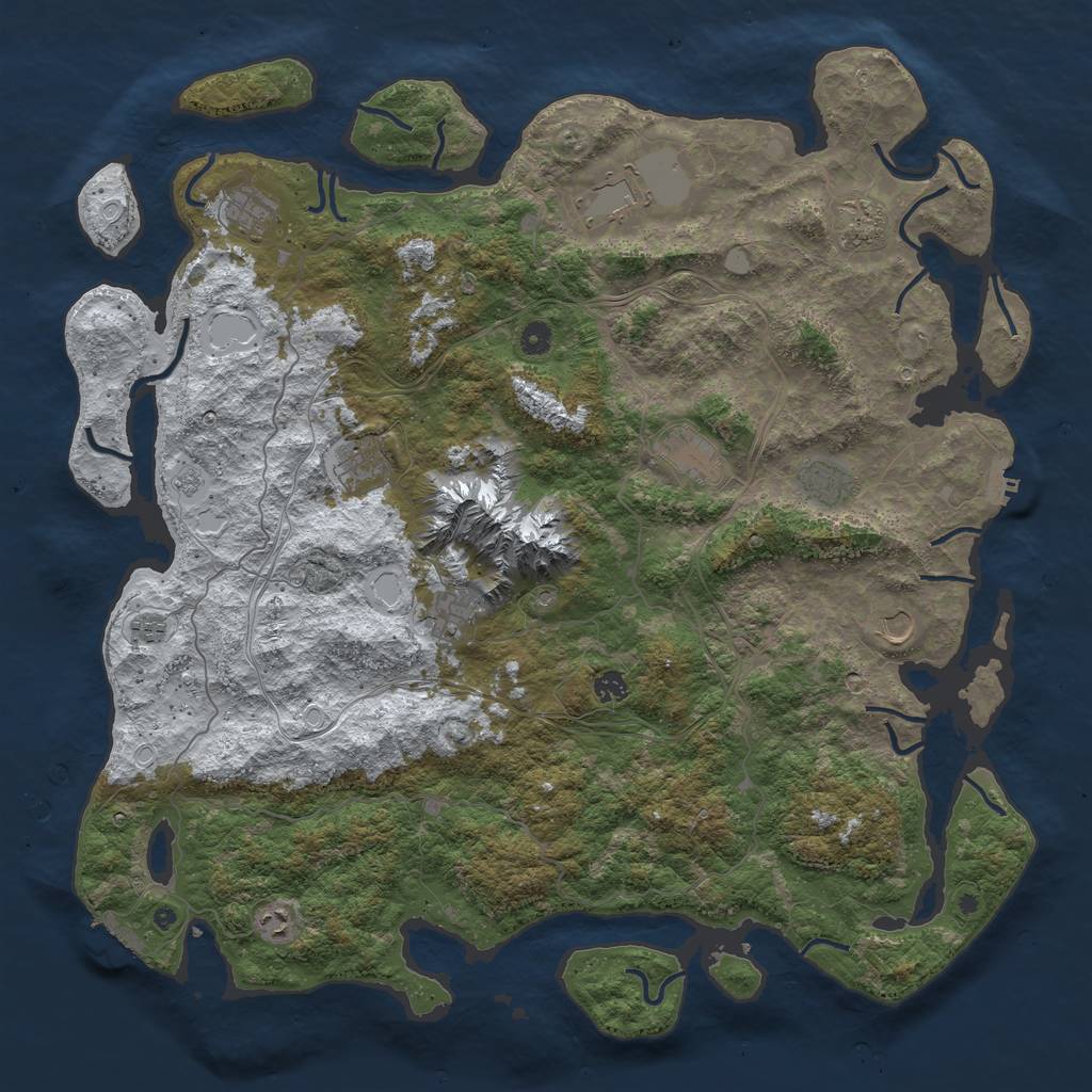 Rust Map: Procedural Map, Size: 5000, Seed: 13627, 20 Monuments