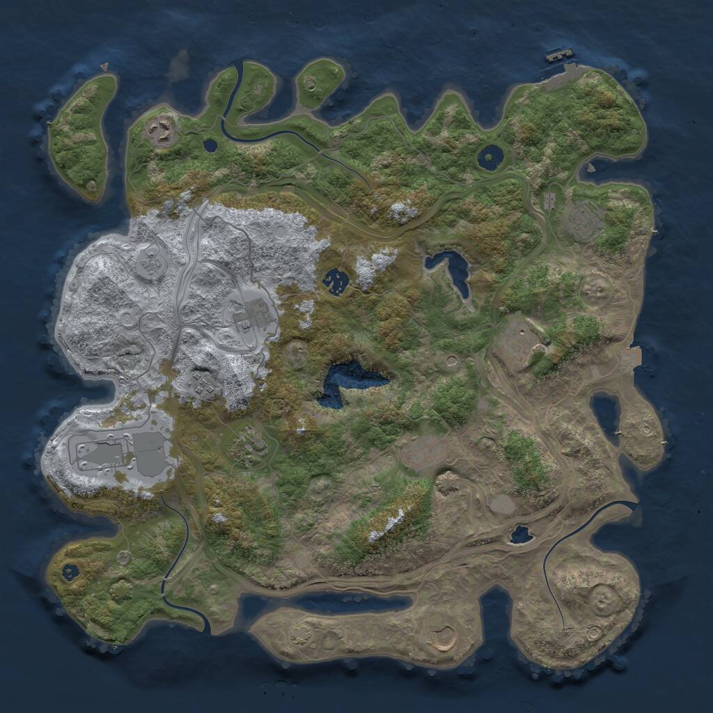 Rust Map: Procedural Map, Size: 4250, Seed: 845237181, 15 Monuments