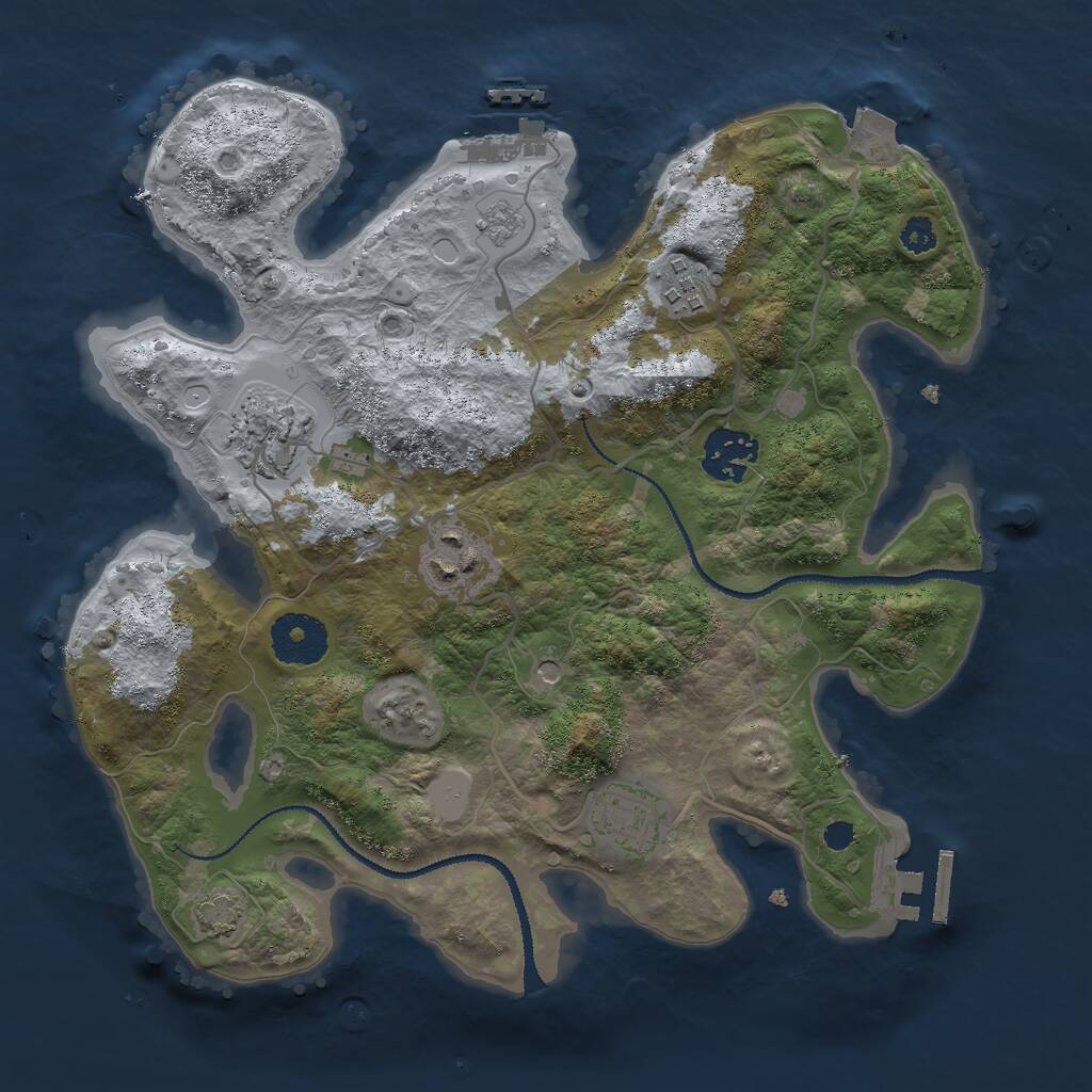 Rust Map: Procedural Map, Size: 3000, Seed: 26808, 11 Monuments