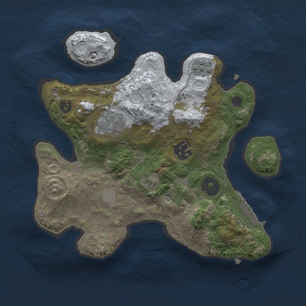 Rust Map: Procedural Map, Size: 2500, Seed: 475864675, 10 Monuments