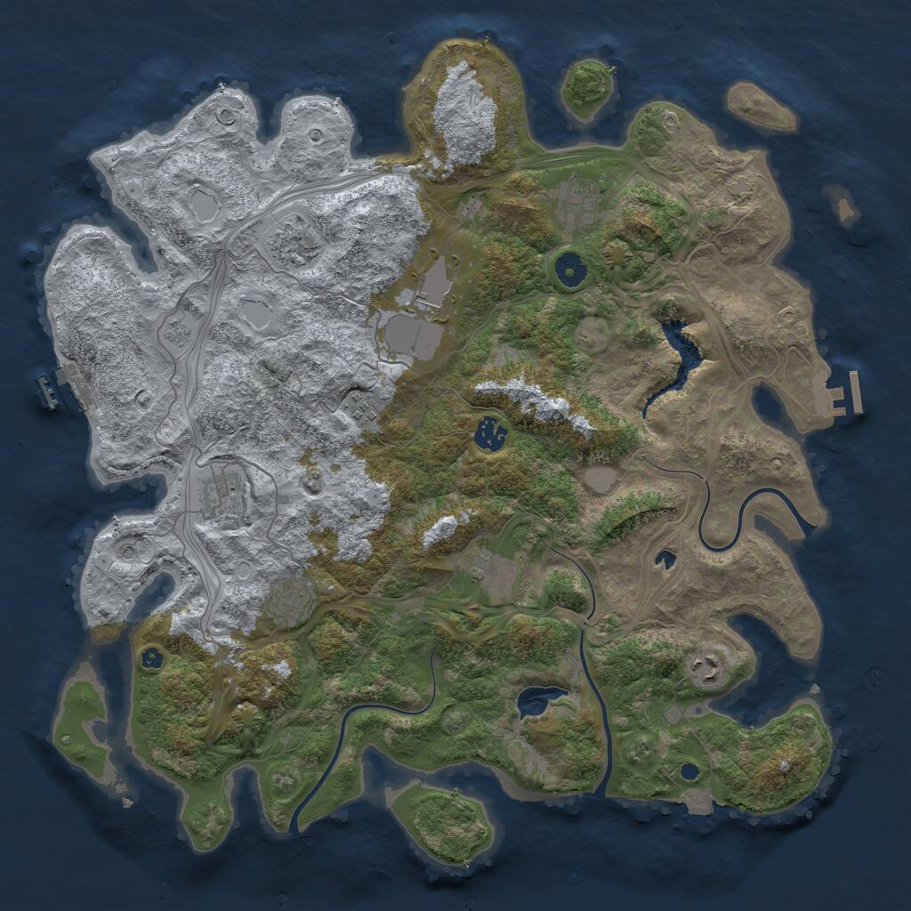 Rust Map: Procedural Map, Size: 4250, Seed: 364742, 15 Monuments