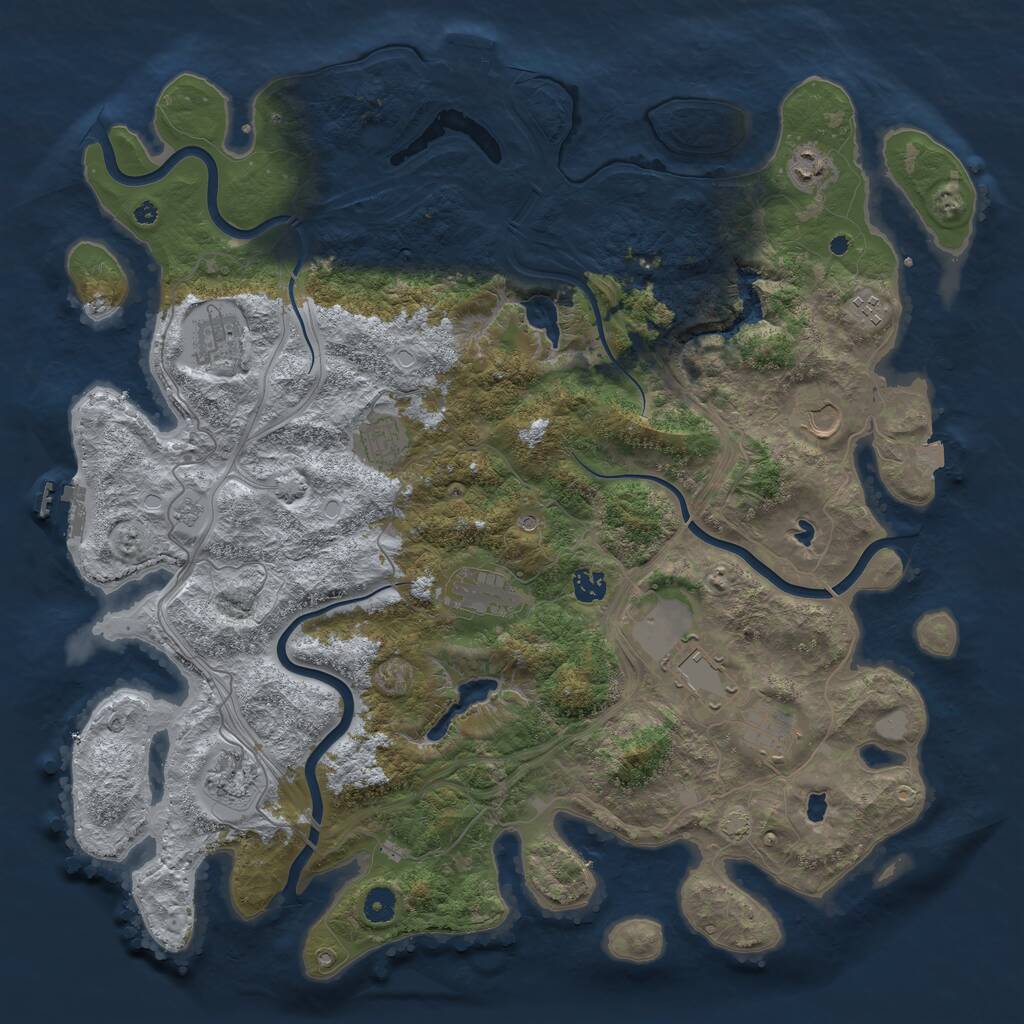 Rust Map: Procedural Map, Size: 4500, Seed: 1612897336, 16 Monuments
