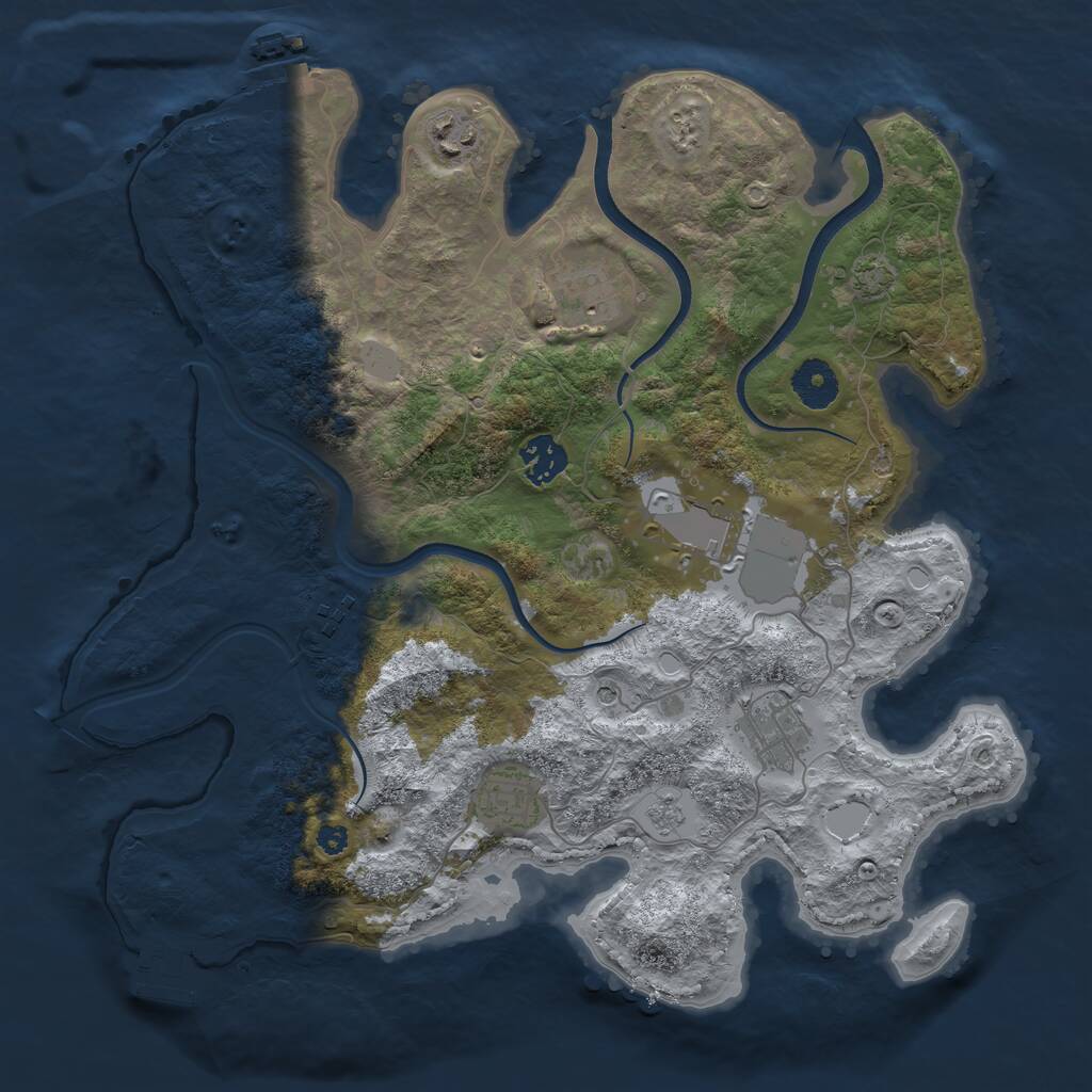 Rust Map: Procedural Map, Size: 3500, Seed: 793269231, 13 Monuments