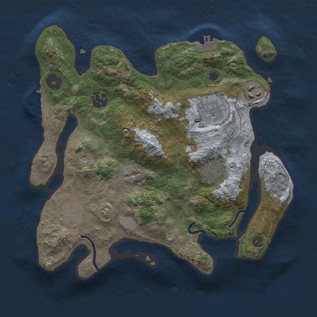 Rust Map: Procedural Map, Size: 3000, Seed: 841524738, 14 Monuments
