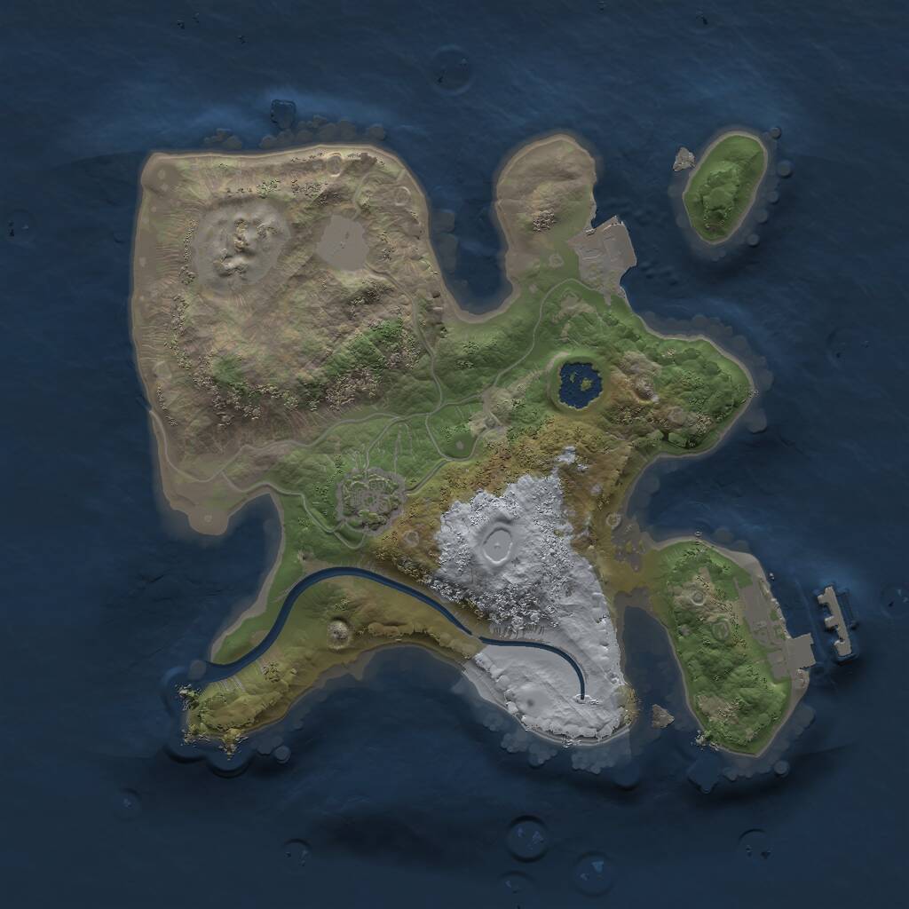 Rust Map: Procedural Map, Size: 2000, Seed: 1058981542, 3 Monuments