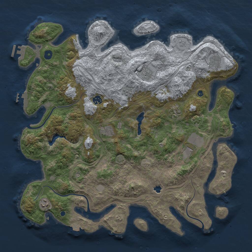 Rust Map: Procedural Map, Size: 4250, Seed: 3657, 14 Monuments