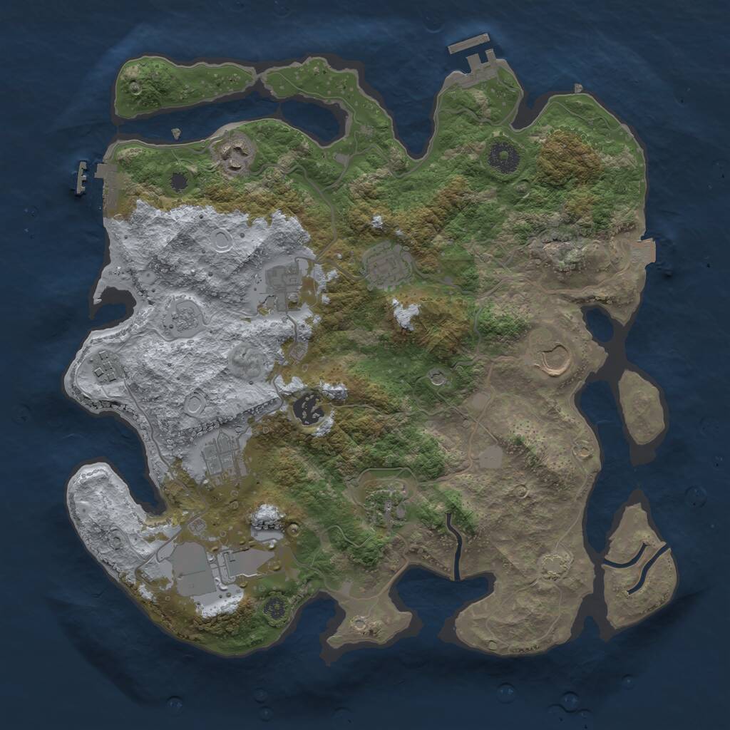 Rust Map: Procedural Map, Size: 3500, Seed: 20220710, 15 Monuments