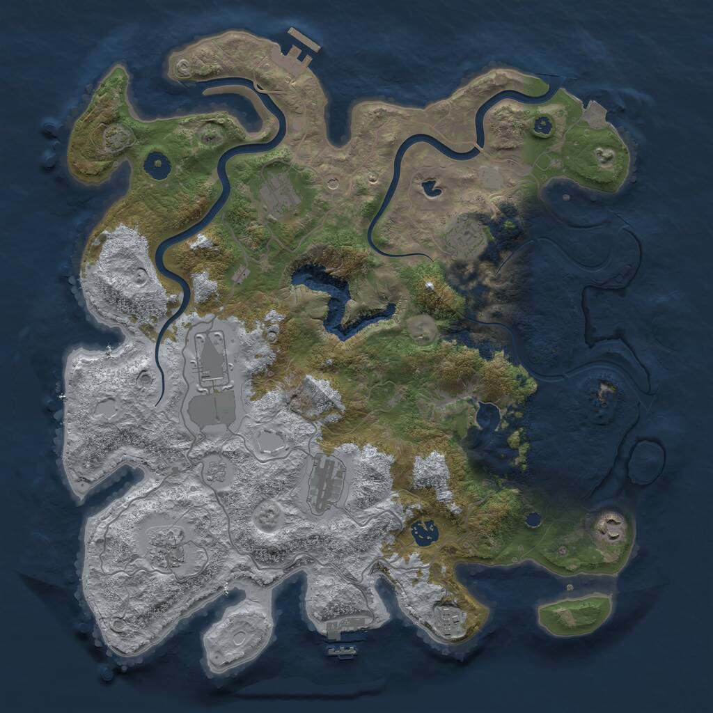 Rust Map: Procedural Map, Size: 4000, Seed: 600221704, 14 Monuments