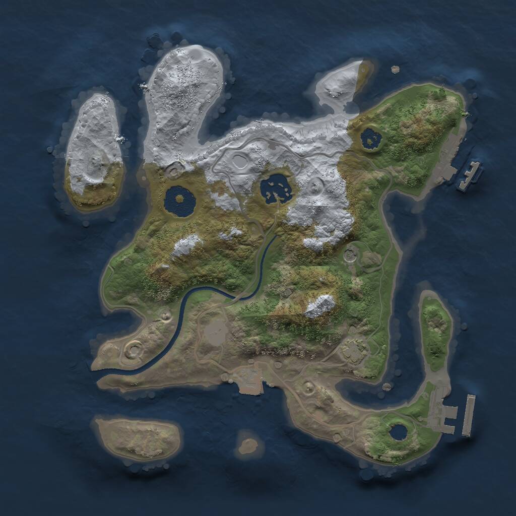 Rust Map: Procedural Map, Size: 2500, Seed: 153123124, 6 Monuments