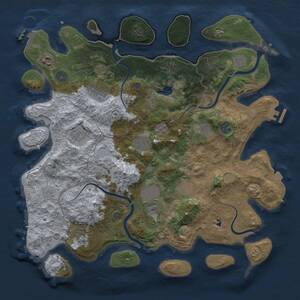 Thumbnail Rust Map: Procedural Map, Size: 4050, Seed: 1231242778, 18 Monuments