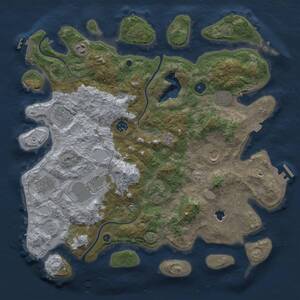 Thumbnail Rust Map: Procedural Map, Size: 4050, Seed: 1231242778, 15 Monuments