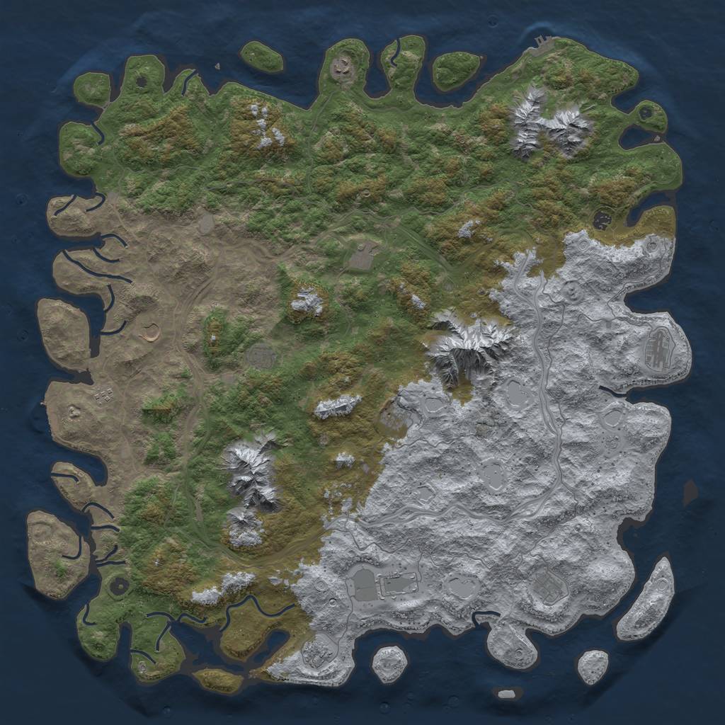 Rust Map: Procedural Map, Size: 6000, Seed: 667403375, 20 Monuments