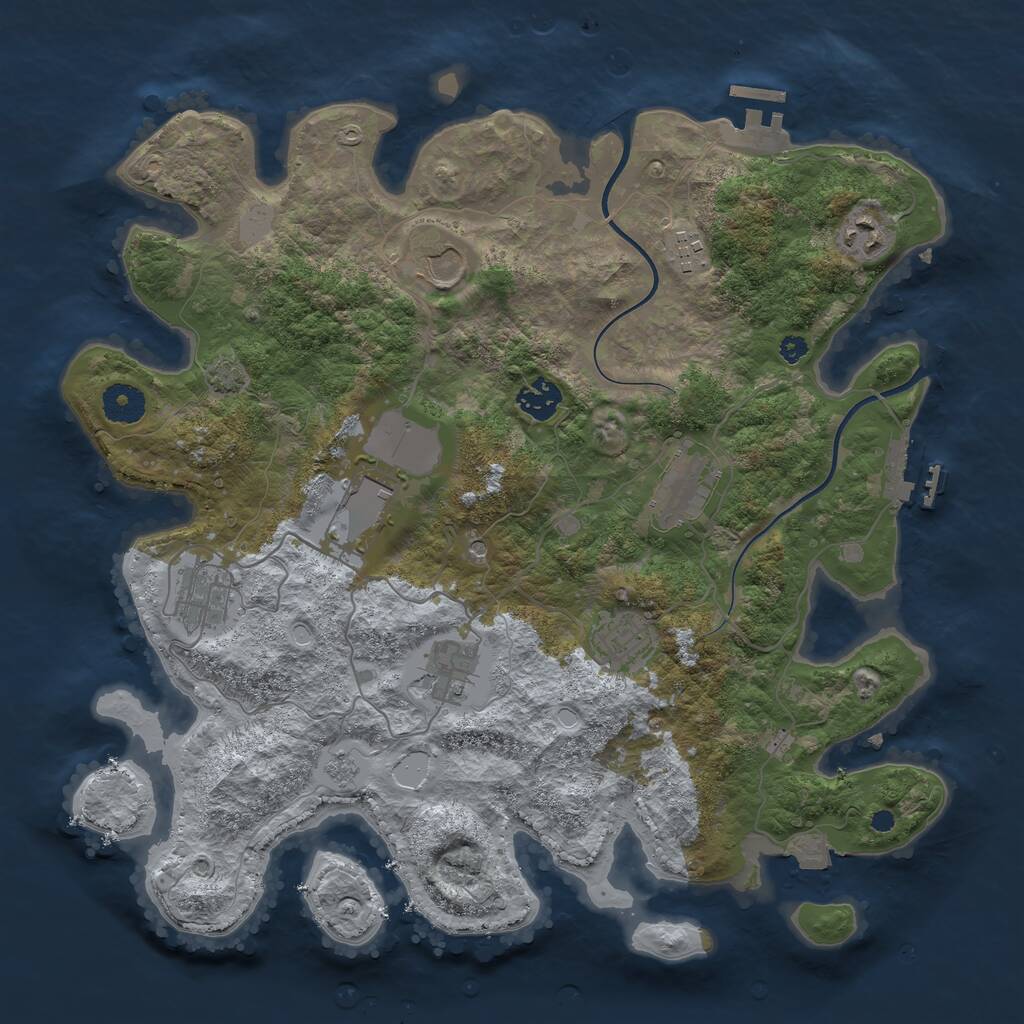 Rust Map: Procedural Map, Size: 3700, Seed: 138455849, 15 Monuments