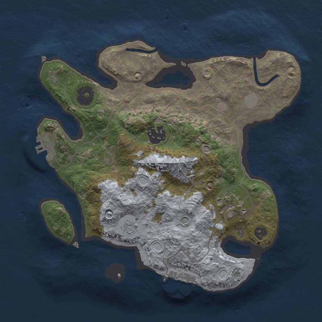 Rust Map: Procedural Map, Size: 2600, Seed: 951702420, 11 Monuments