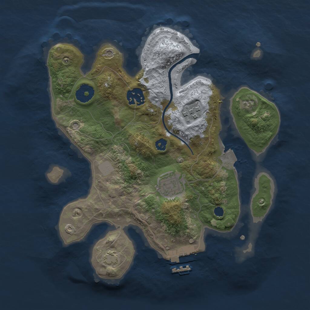 Rust Map: Procedural Map, Size: 2600, Seed: 292624161, 6 Monuments