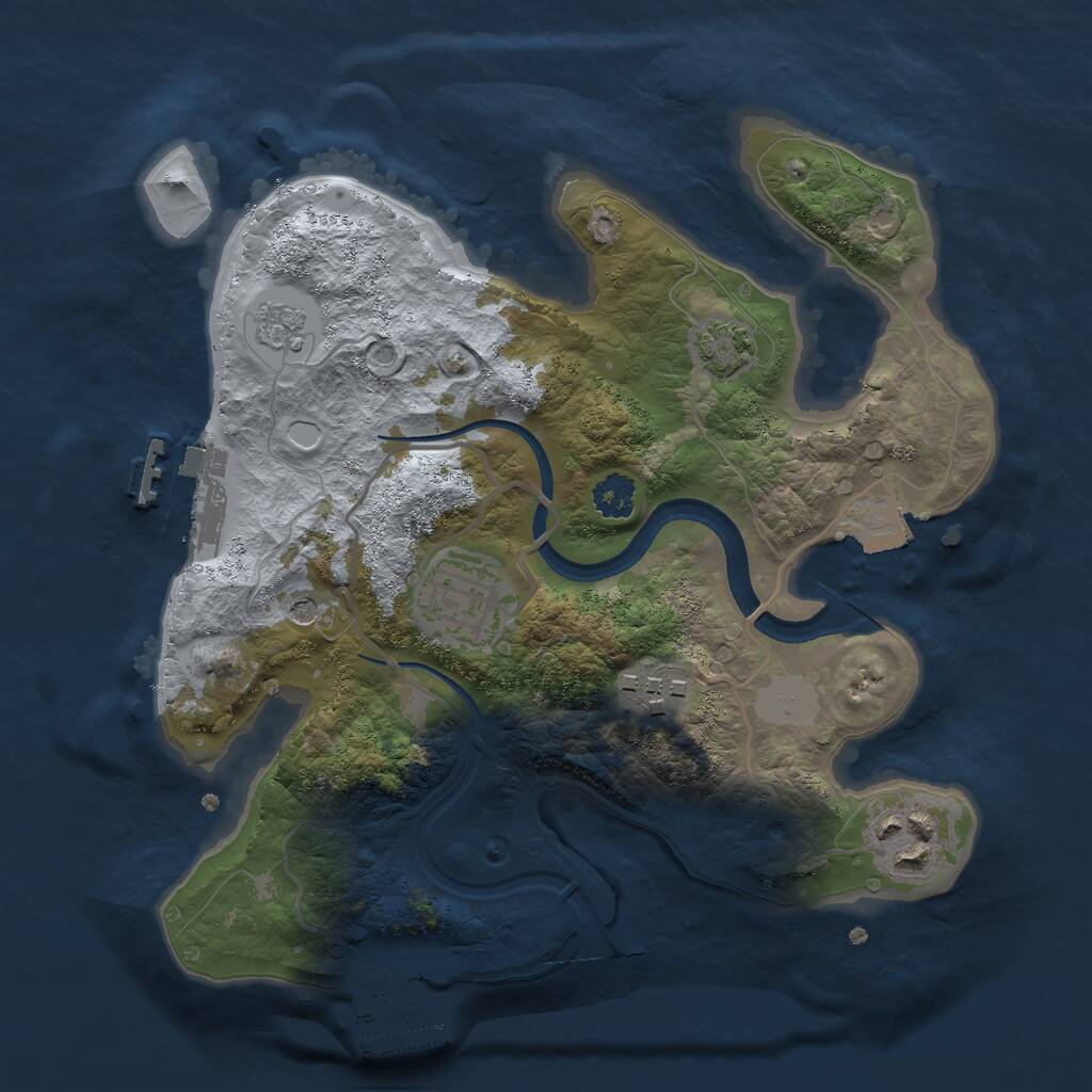 Rust Map: Procedural Map, Size: 2500, Seed: 15556810, 9 Monuments