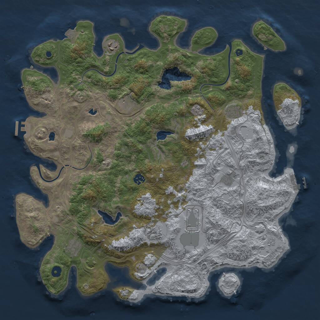 Rust Map: Procedural Map, Size: 4500, Seed: 667403375, 15 Monuments