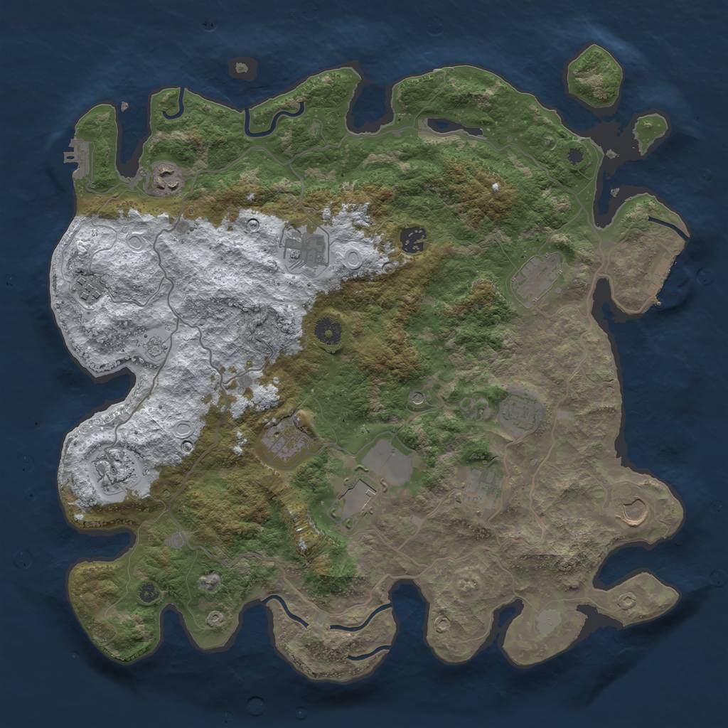 Rust Map: Procedural Map, Size: 4000, Seed: 946912561, 20 Monuments