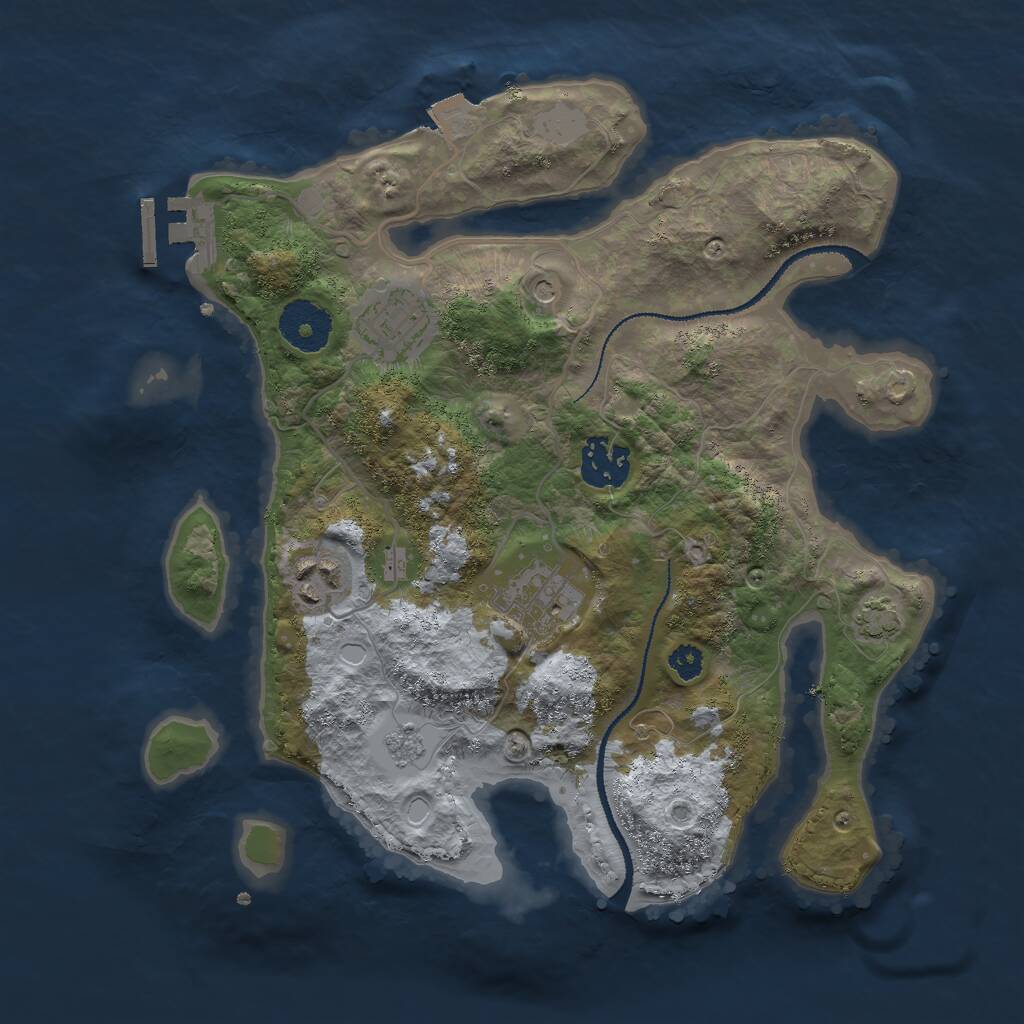 Rust Map: Procedural Map, Size: 3000, Seed: 50302, 9 Monuments