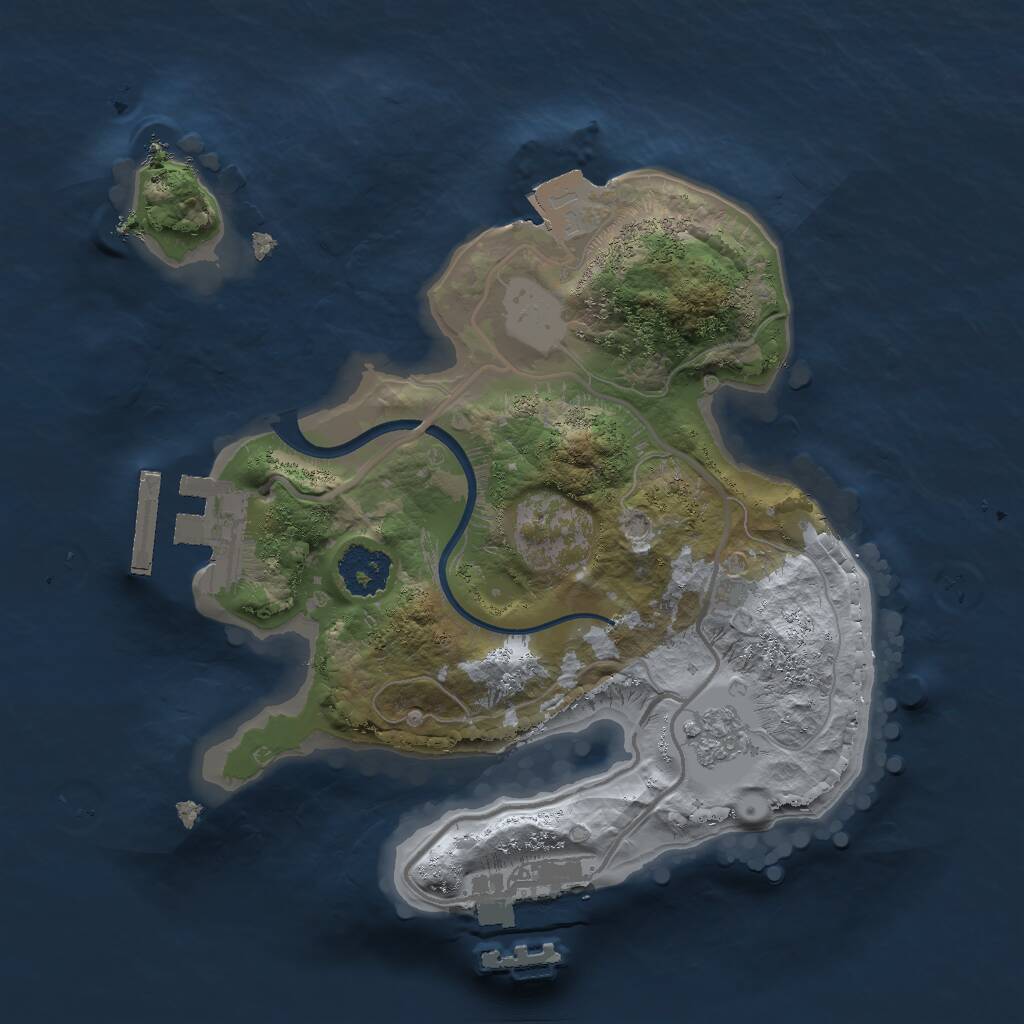 Rust Map: Procedural Map, Size: 2000, Seed: 1234568, 4 Monuments