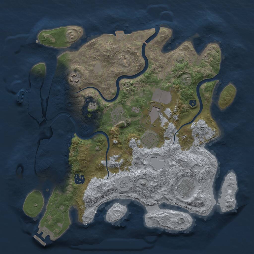 Rust Map: Procedural Map, Size: 3500, Seed: 106964508, 13 Monuments