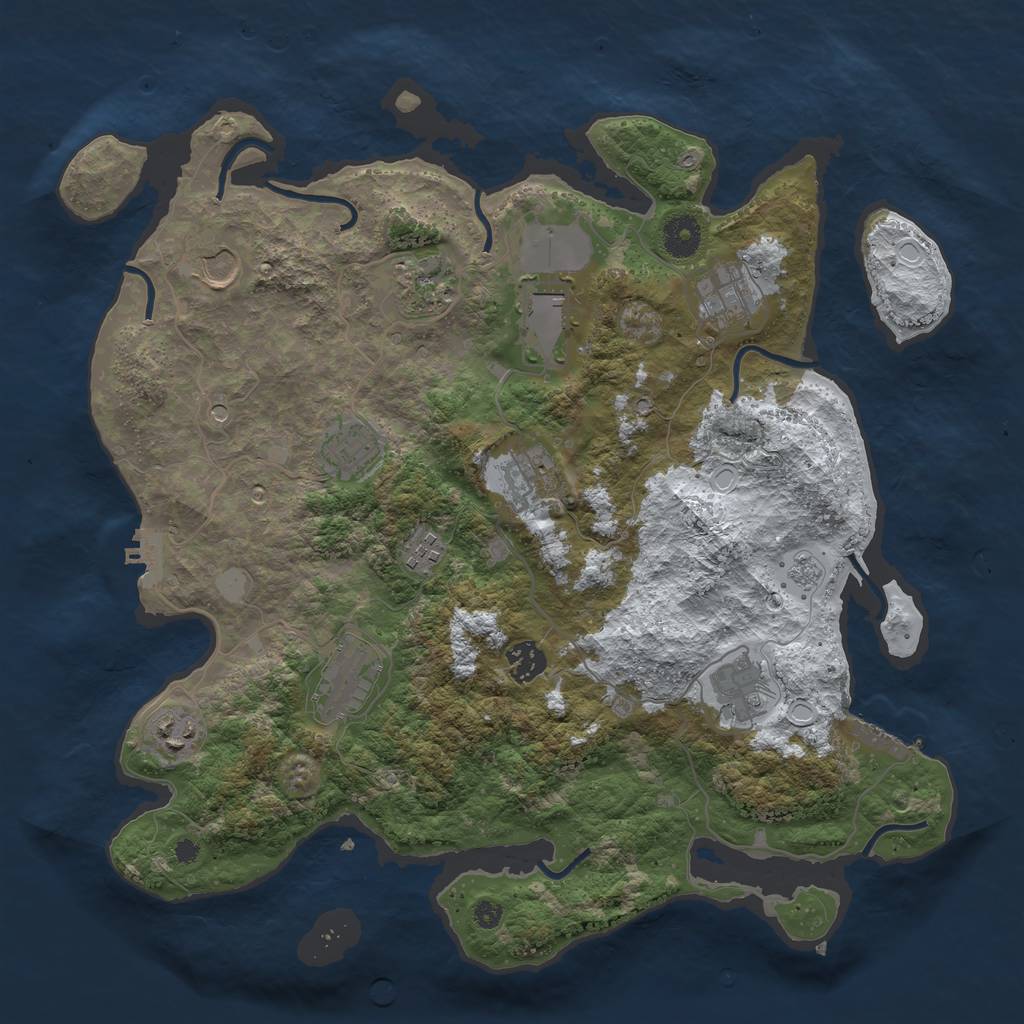 Rust Map: Procedural Map, Size: 3800, Seed: 897322673, 20 Monuments