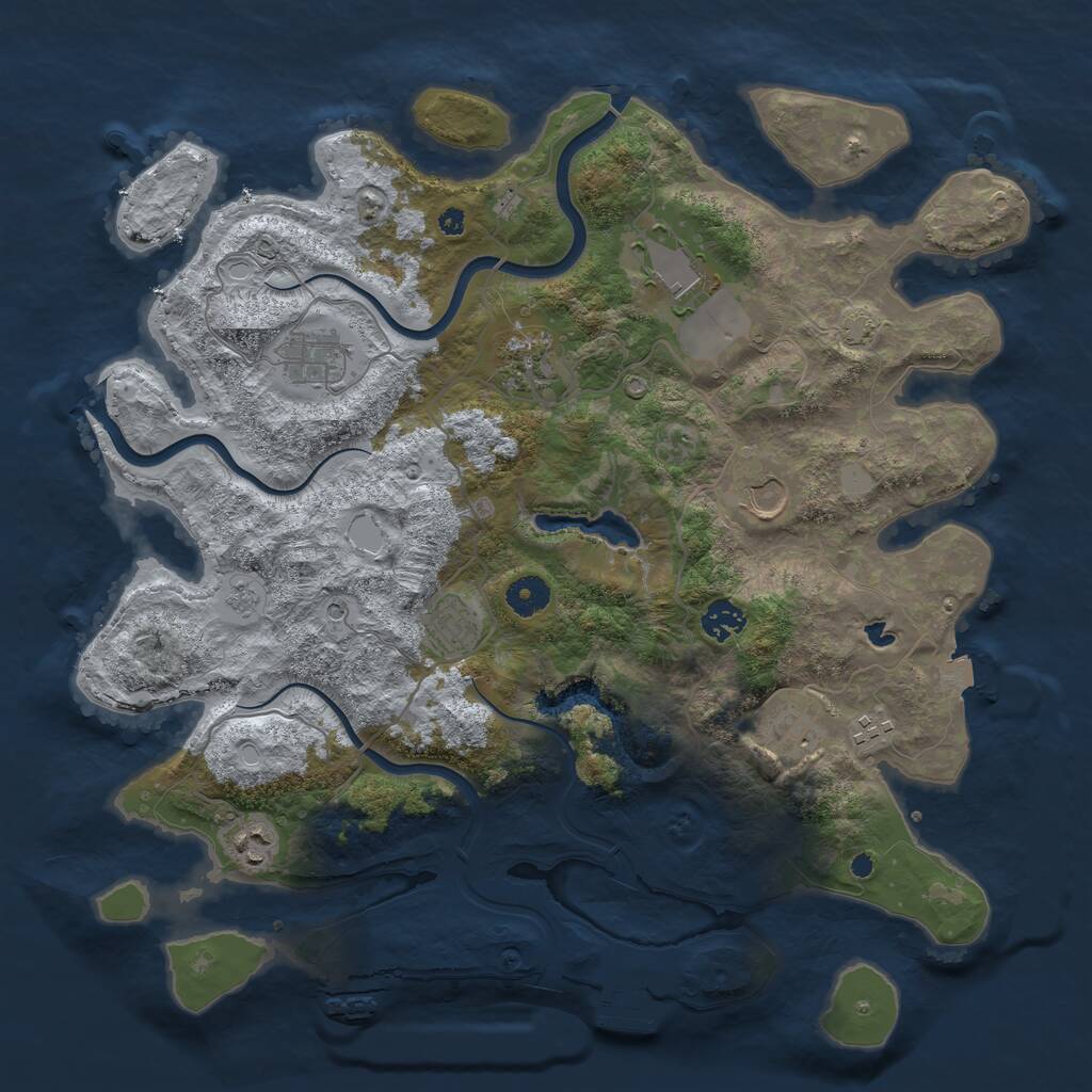 Rust Map: Procedural Map, Size: 4000, Seed: 8725, 15 Monuments