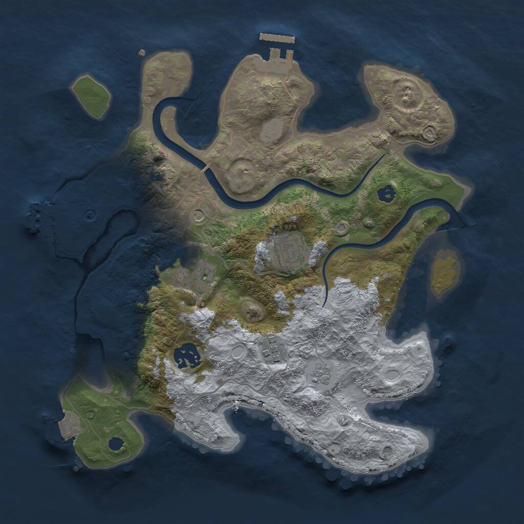 Rust Map: Procedural Map, Size: 3000, Seed: 448261420, 10 Monuments