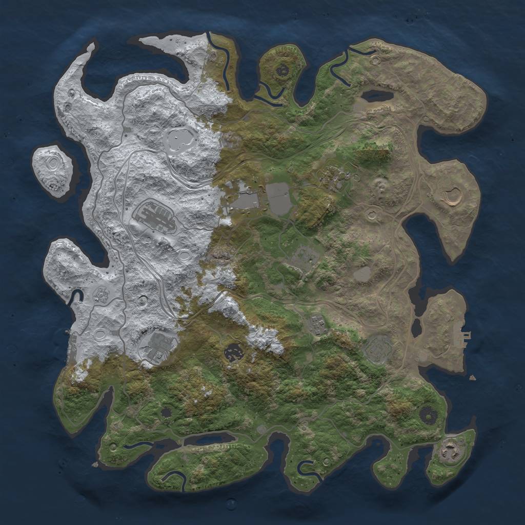Rust Map: Procedural Map, Size: 4250, Seed: 762846591, 19 Monuments