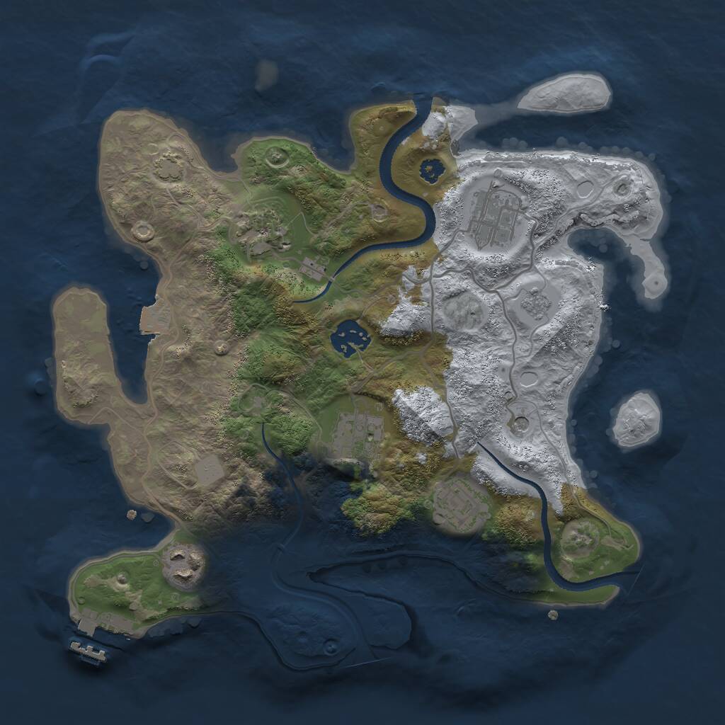 Rust Map: Procedural Map, Size: 3000, Seed: 657471509, 11 Monuments