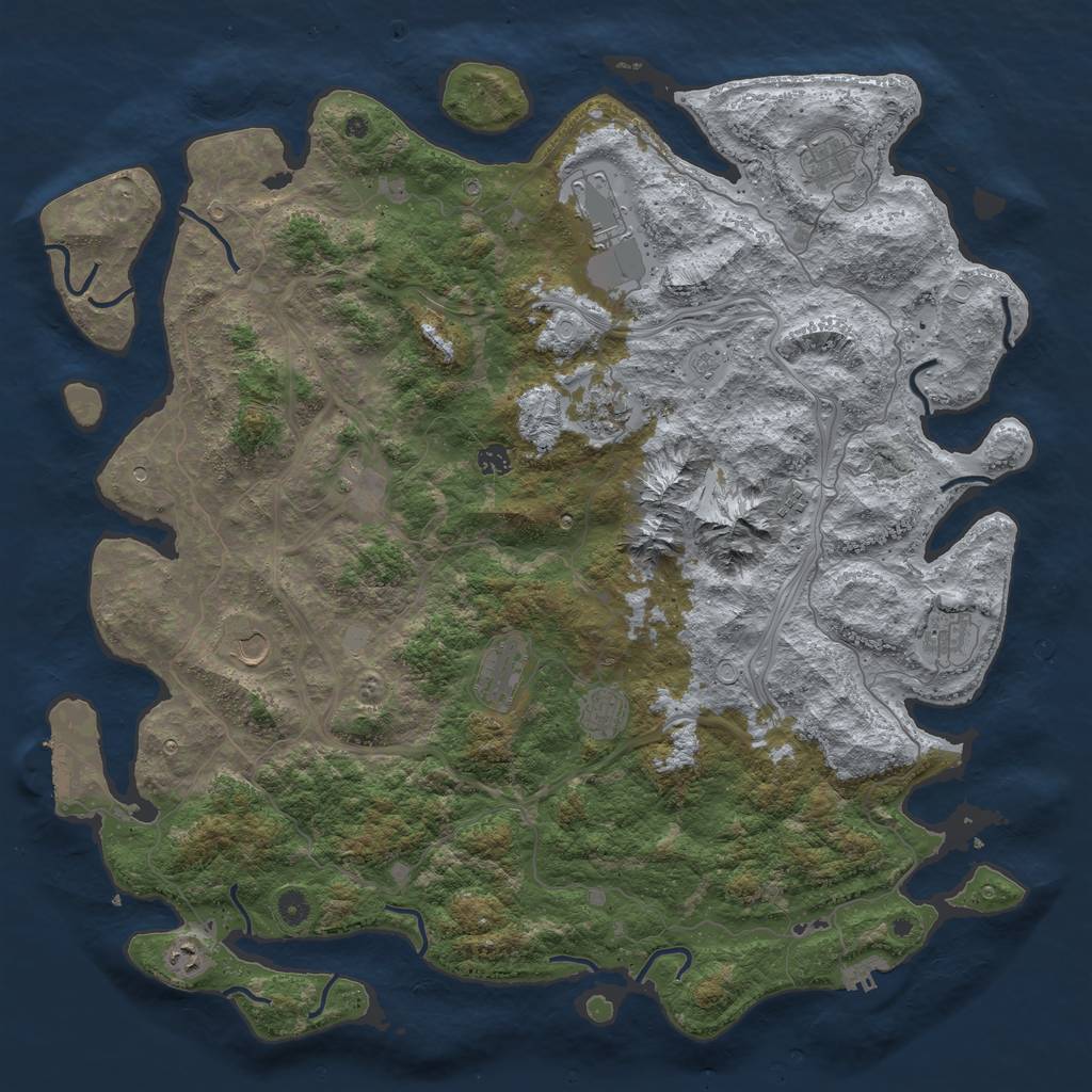 Rust Map: Procedural Map, Size: 5000, Seed: 657471509, 20 Monuments